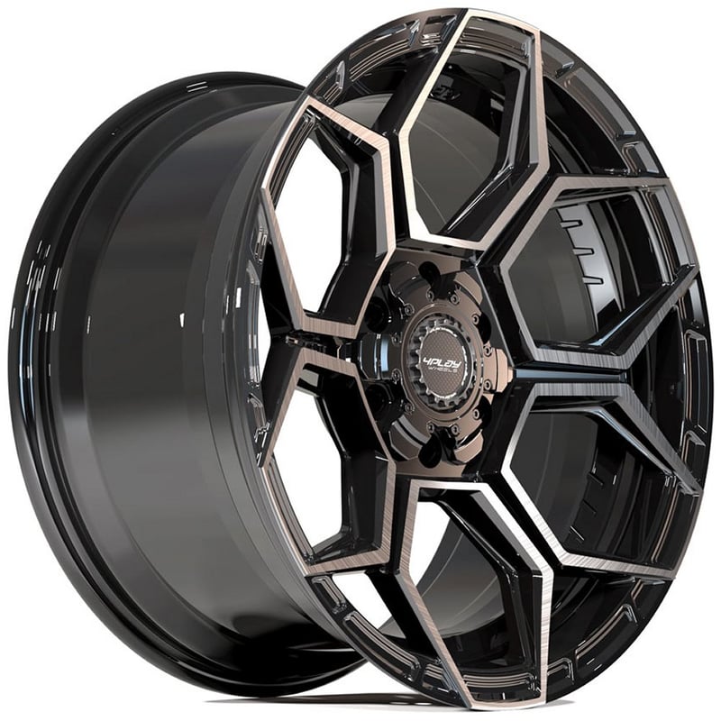 18x8 4play off-road 4ps26 gloss black brushed & tinted 5x112 5x4.5/114.3 38mm