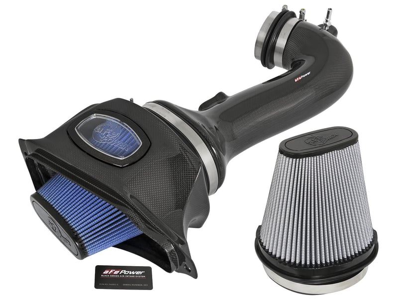 afe momentum carbon fiber cold air intake system pds/p5r 15-16 chevrolet corvette z06 v8-6.2l 52-74202-c