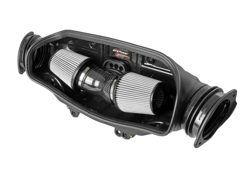 afe 20-23 corvette c8 track series carbon fiber cold air intake system with pro dry s filters 57-10013d