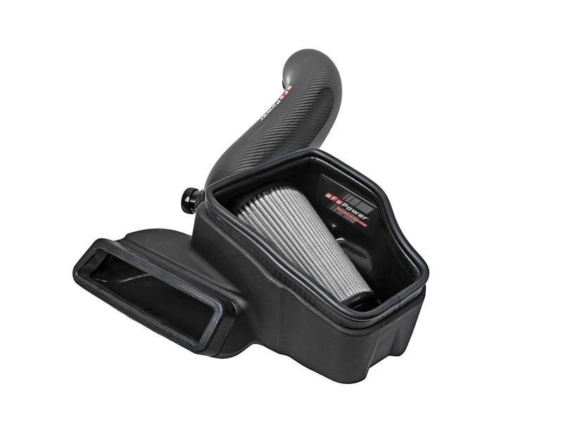 afe 15-19 vw golf r (mkvii) l4-2.0l (t) track series carbon fiber intake system w/ pro dry s filter 57-10016d