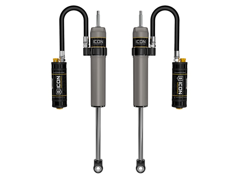 icon 1996-2002 toyota 4runner, 0-2" lift, rear, v.s. 2.5 aluminum series shock absorbers, remote reservoir w/ cdcv, pair 57800cp