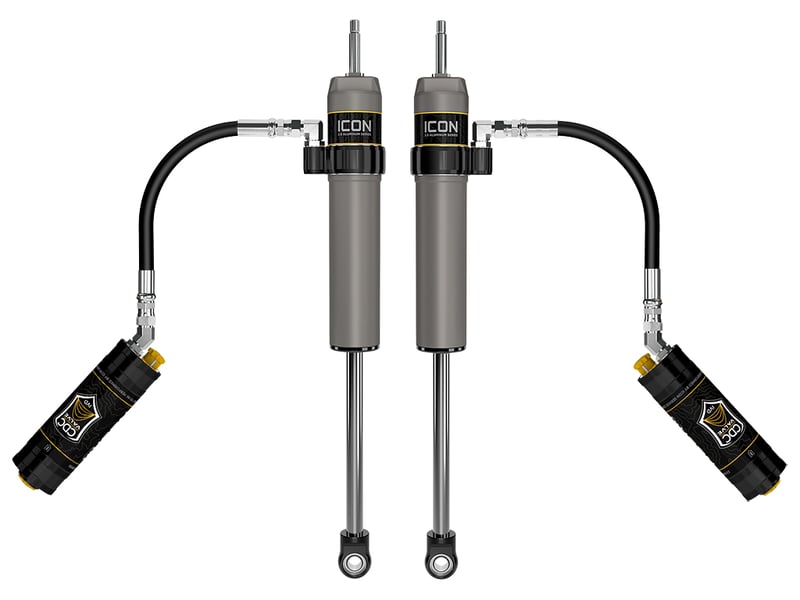 icon 2024-2025 toyota tacoma, 0-1" lift, rear, v.s. 2.5 aluminum series shock absorbers, remote reservoir w/ cdcv, pair 57808cp