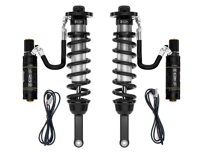 icon 2005-2023 toyota tacoma, 2.5 vs extended travel, remote reservoir w/ cdev coilover kit 58735e