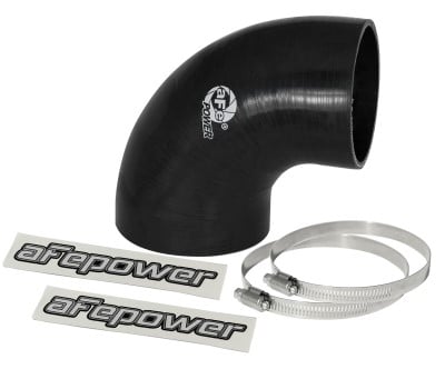 afe magnum force cai univ. silicone reducing coupler (4in. to 3.5in. id) 90deg. elbow - black 59-00065