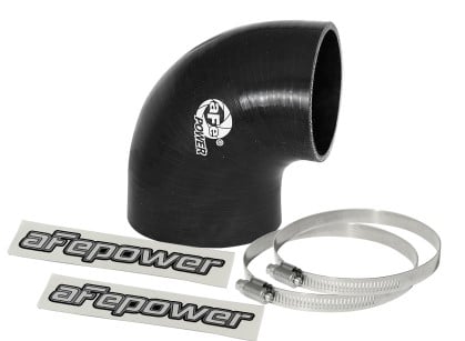 afe magnum force cai univ. silicone coupling kit (3.5in. id to 3in. id) 90deg. elbow reducer - black 59-00072