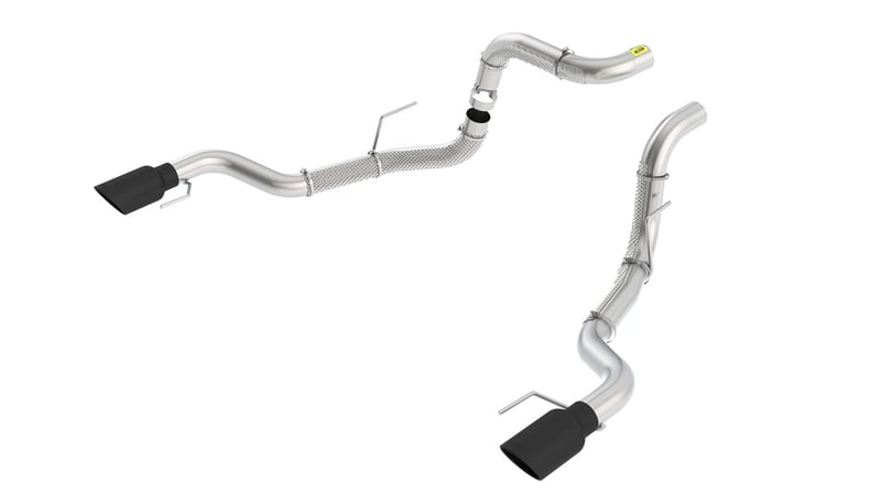 borla 17 - 20 ford raptor 3.5l at rwd cc short bed/ec standard bed 3in tailpipe assembly w/ black tips 60640bc