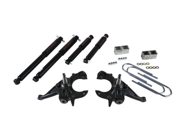 belltech lowering kit with nd2 shocks 99-04 s10 extreme - std cab & 82-04 s10 / s15 - std cab pickup only (4 & 6 cyl.) & 83-97 s10 blazer / jimmy (4 & 6 cyl.) & 96-03 isuzu hombre (4 & 6cyl.) 612nd