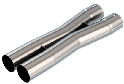 borla 2.75in universal x-pipe 3.66in inlet centerline 4.05in outlet centerline 26.98in oal 621105