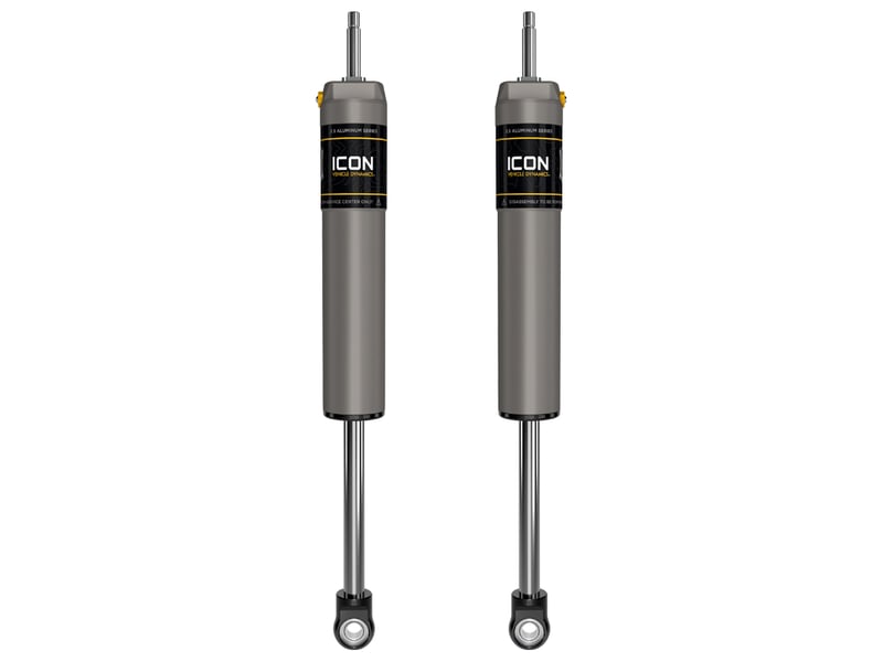 icon 2023-2024 ford f-250/f-350 super duty 4wd, 4.5" lift, front, v.s. 2.5 aluminum series shocks, internal reservoir, pair 67611p
