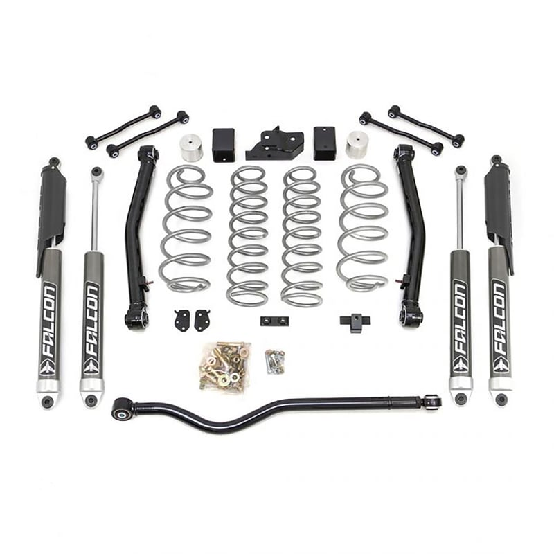readylift terrain flex 2-arm kit w/ falcon 2.1 monotube shocks 2018-2021 jeep jl wrangler 4wd 69-6836