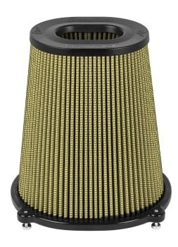 afe quantum pro guard 7 air filter inverted top - 5.5inx4.25in flange x 9in height - dry pg7 72-91133