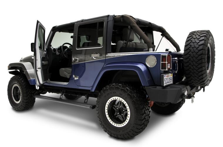 amp research 2007-2018 jeep wrangler jk 4 door powerstep - black 75122-01a