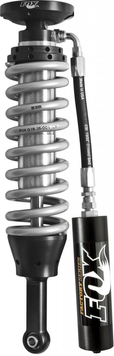 fox 05+ tacoma w/uca 2.5 factory series 4.94in. remote res. coilover set / mid-travel - black/zinc 880-02-418