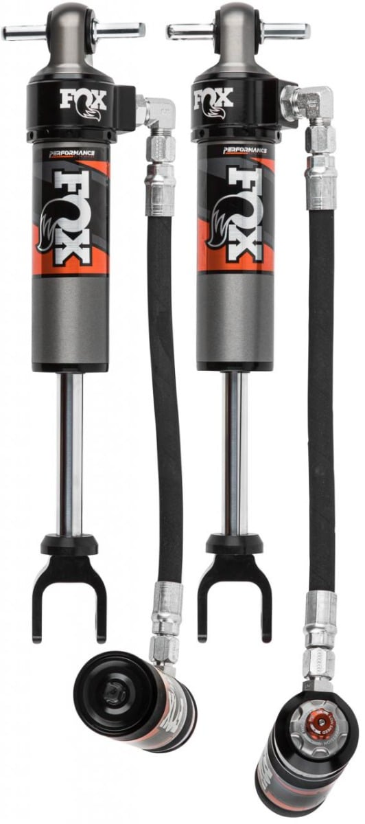 fox 21+ gm 2500/3500 perf elite series 2.5 front adj shocks 1.5-2.5in lift - requires up c/a 883-26-084