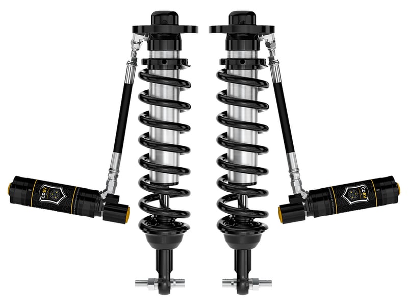 icon 2021-2023 ford f-150 2wd, 0-3" lift, front, v.s. 2.5 series coilovers, remote reservoir w/ cdev, pair 91818e