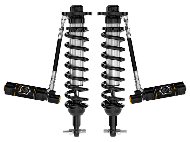 icon 2021-2024 ford f-150 4wd, 0-2.75" lift, front, v.s. 2.5 series coilovers, remote reservoir w/ cdev, pair 91823e