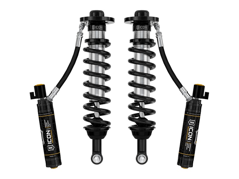 icon 2022-2023 ford f-150 lightning, lowered 0-2", 2.5 vs remote reservoir cdev coilover kit, front 91831e