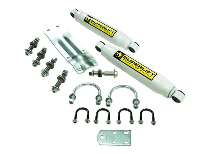 superlift 73-91 gm 1/2 and 3/4 ton 4wd vehicles solid axle dual steering stabilizer kit 92660