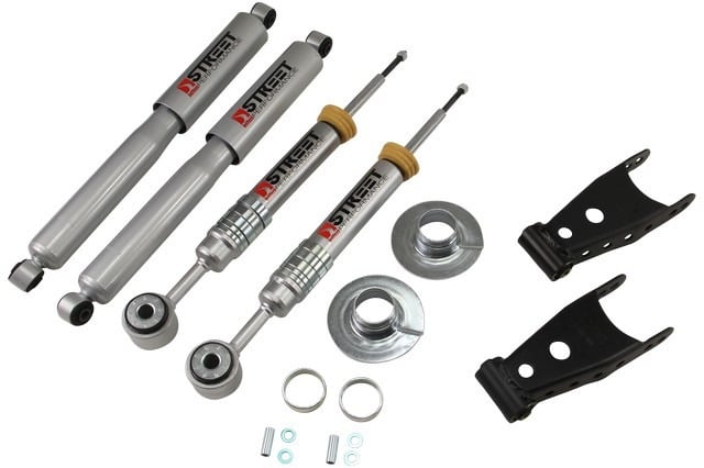 belltech 09-13 ford f150 all cabs short bed 2wd lowering kit w/ sp shocks +1 to -3in f/2in r drop 970sp