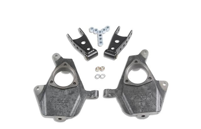 belltech lowering kit 14-16.5 silverado/sierra all cabs 2wd 2in front/2in or 3in rear w/o shocks 984