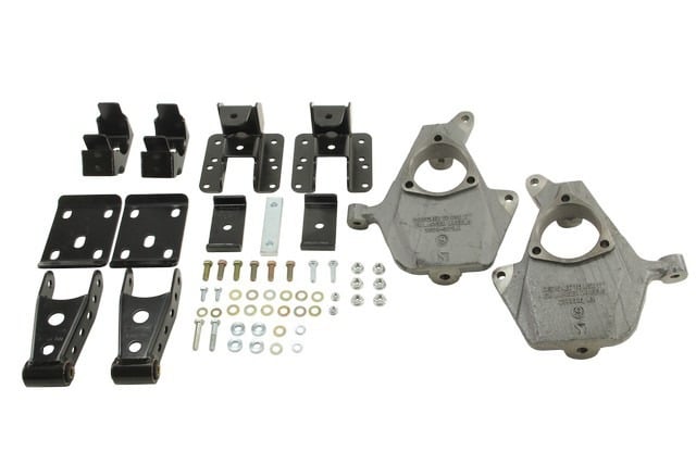 belltech lowering kit 14-16.5 chevy/gmc silverado/sierra all cabs 2wd 2in front/4in rear w/o shocks 986