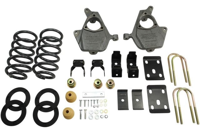 belltech lowering kit 14-16.5 chev/gm silverado/sierra std cab 2wd 3in or 4in frnt/7in rear w/o shocks 989