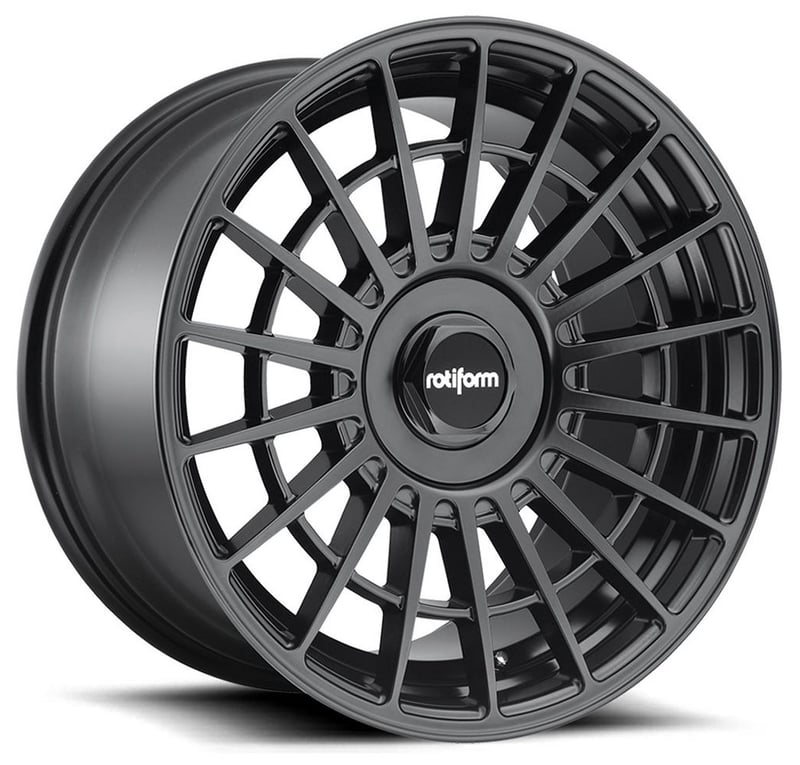 (clearance - no returns) 19x10 rotiform las-r matte black r142 5x112 5x4.5/114.3 35mm