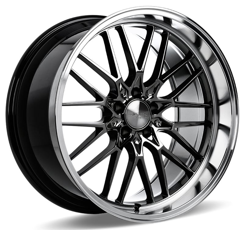 (huge savings) 20x10.5 ace alloy aff04 black chrome w/ machined lip (lip 3.0) (flow formed) (custom)