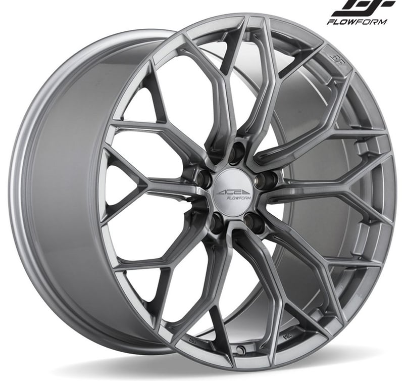 (huge savings) 19x8.5 ace alloy aff09 brushed face w/ space grey tint (flow formed) (custom)