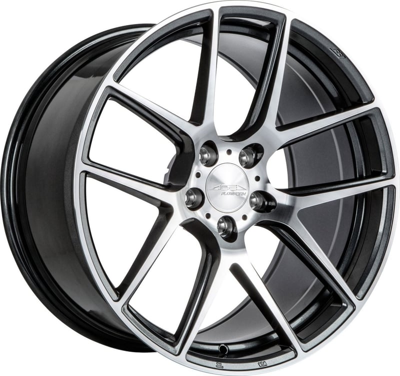 (huge savings) 20x10.5 ace alloy aff02 gloss mica grey machined (flow formed) (deep lip) (custom)