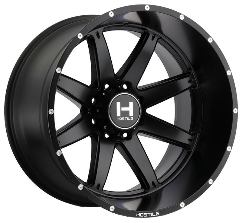 22x10 hostile h109 alpha asphalt (8 lug) 8x180 -25mm