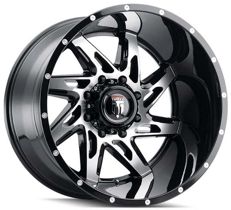 American Truxx AT183 Spyder Gloss Black Machined