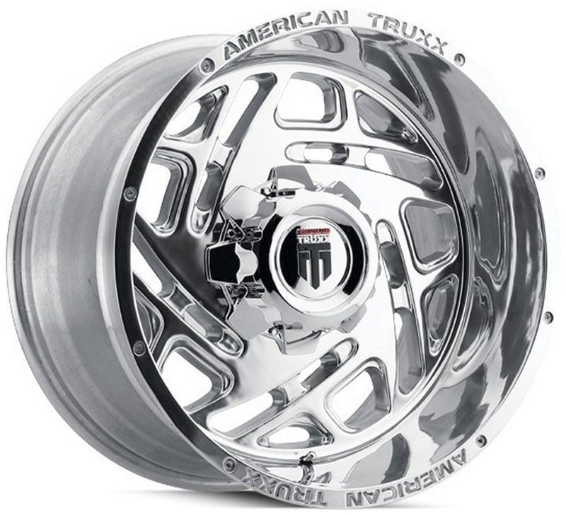 (clearance - no returns) 20x12 american truxx at1904 cosmos polished (* may require trimming) 5x5.5/139.7 5x150 -44mm