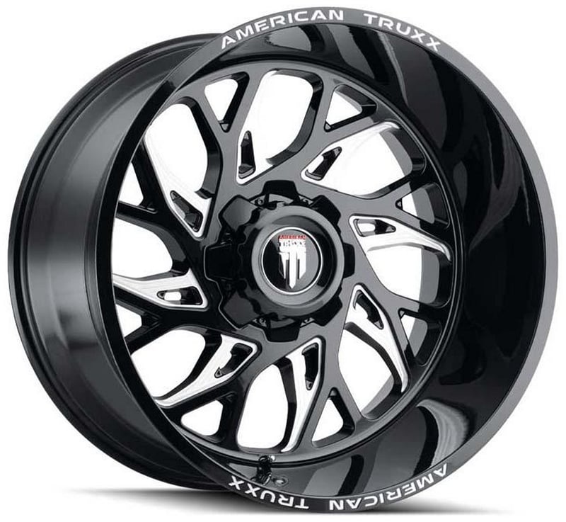 22x12 american truxx at1913 destiny gloss black milled (* may require trimming) 8x6.5/165 -44mm