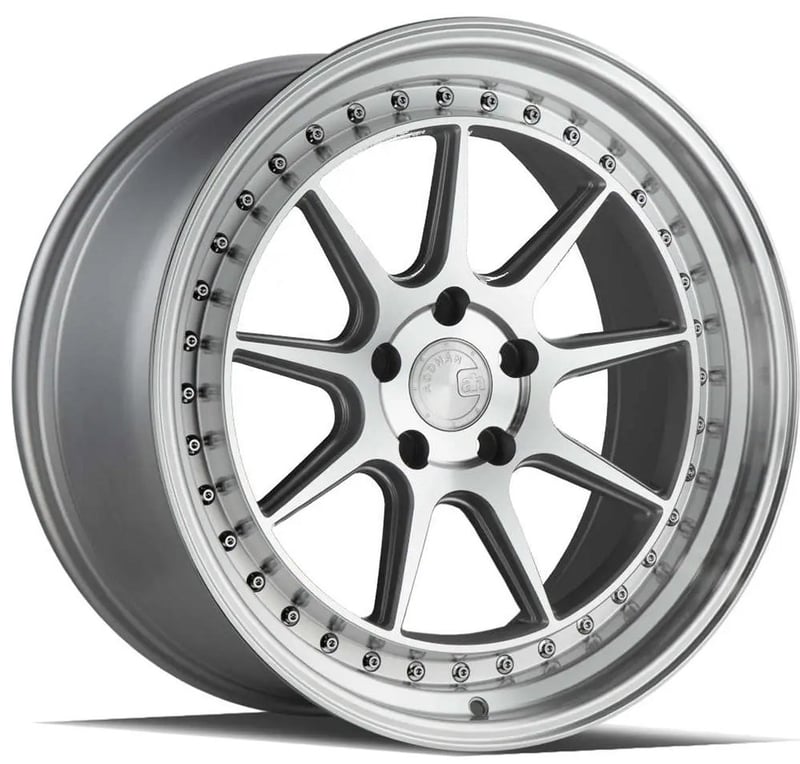 18x9.5 aodhan ds-x silver machined (flow form) 5x100 35mm