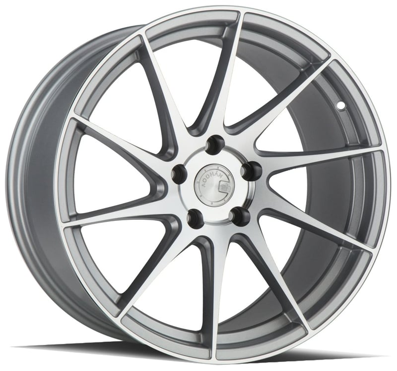 18x9.5 aodhan ah09 gloss silver w/ machined face 5x100 35mm (right)