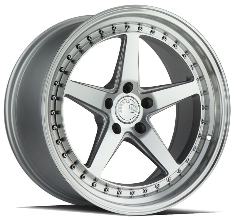 18x9.5 aodhan ds05 silver w/ machined face 5x4.5/114.3 22mm