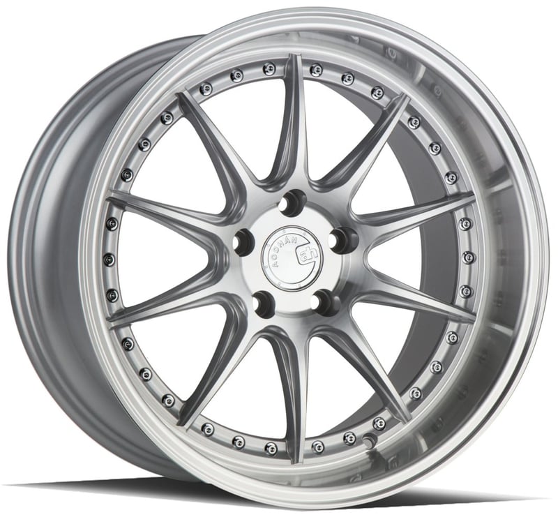 18x9.5 aodhan ds07 silver w/ machined face 5x100 35mm