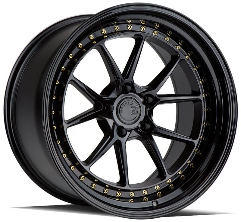 Aodhan DS08 Gloss Black w/ Gold Rivets