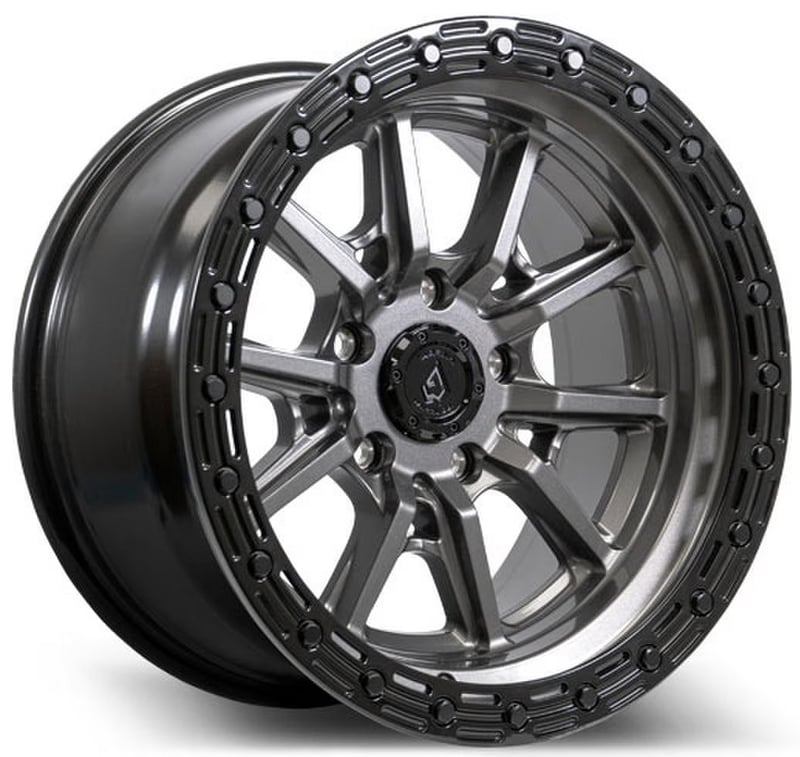 Arena A106 Trek (5-Lug) Gloss Gunmetal w/ Gloss Black Lip
