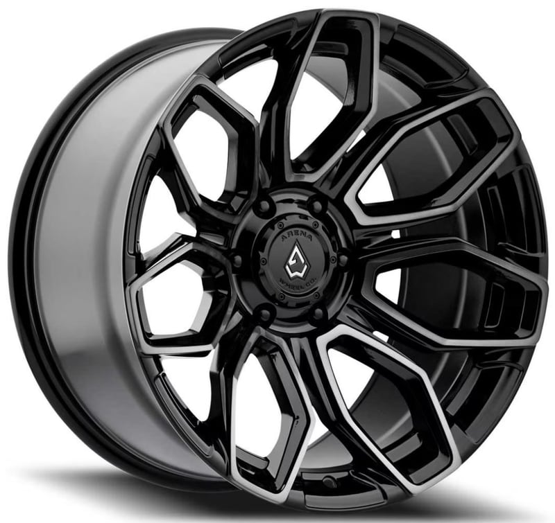 20x9 arena a116 corba gloss black w/ brushed dart tint 6x5.5/139.7 0mm