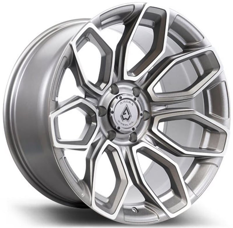 20x10 arena a116 corba gunmetal machined clear coat 6x135 -18mm