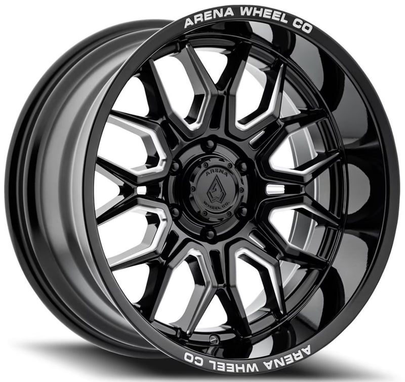 22x12 arena a117 violator gloss black milled (* may require trimming) 8x180 -44mm