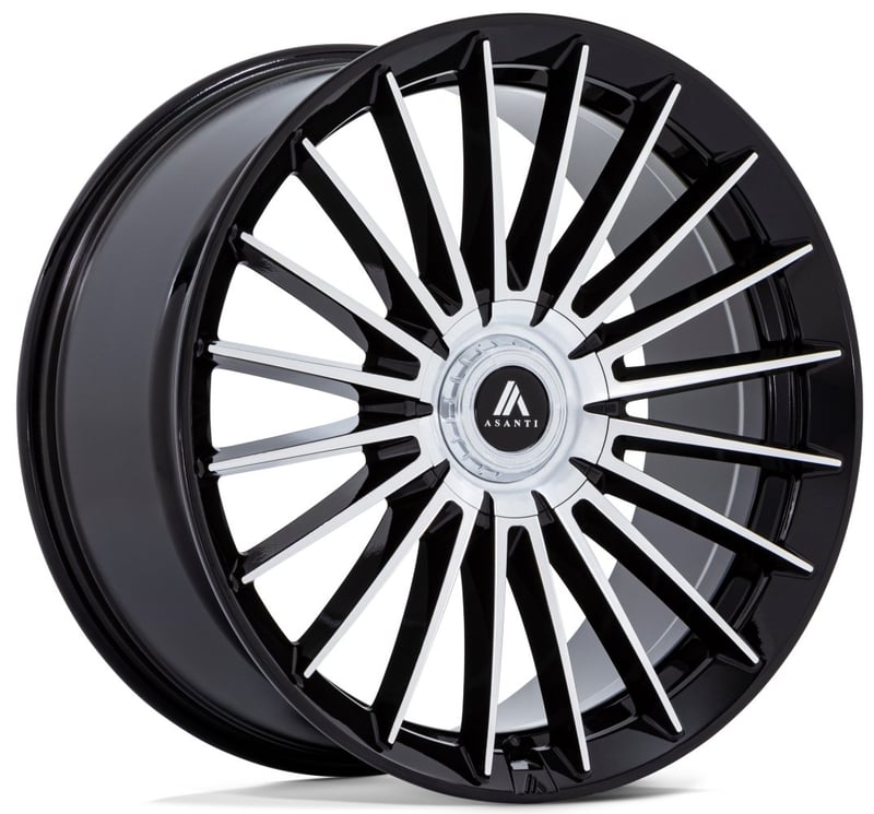 (clearance - no returns) 20x10.5 asanti ab048 gloss black machined 5x4.25/108 5x112 45mm