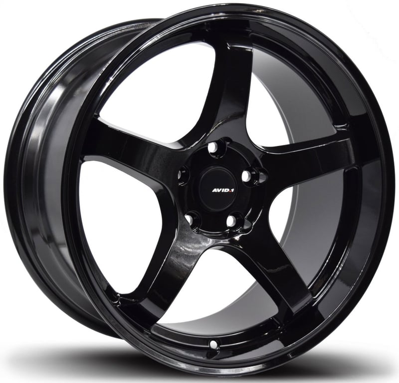 18x9.5 avid.1 av-28 gloss black 5x4.5/114.3 35mm