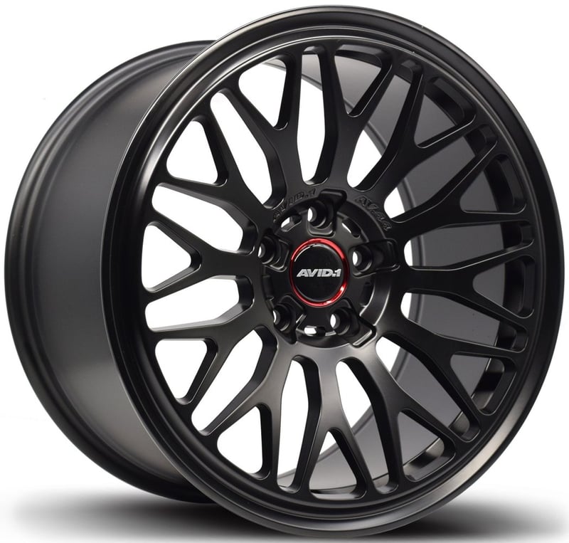 18x9.5 avid.1 av-44 matte black 5x4.5/114.3 35mm