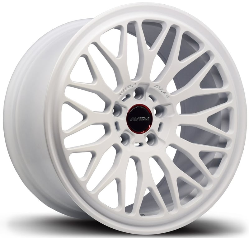 18x8.5 avid.1 av-44 matte white 5x112 42mm