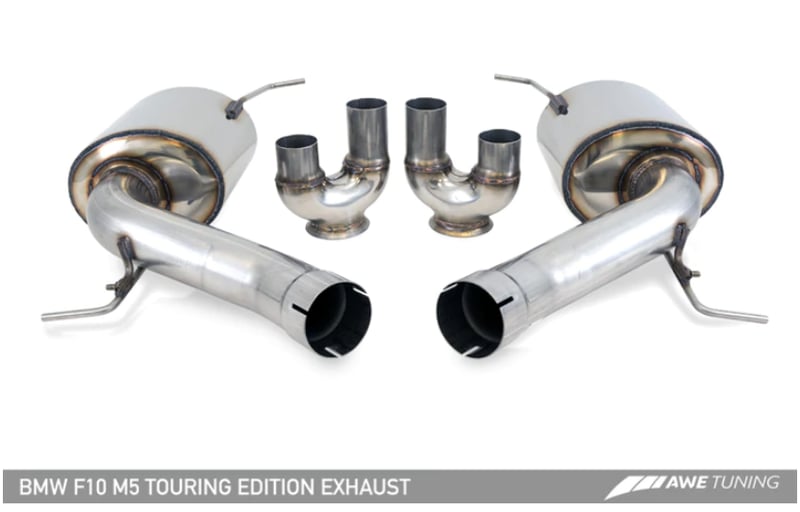 awe tuning 13-16 bmw f10 m5 touring edition axle-back exhaust diamond black tips 3015-43066