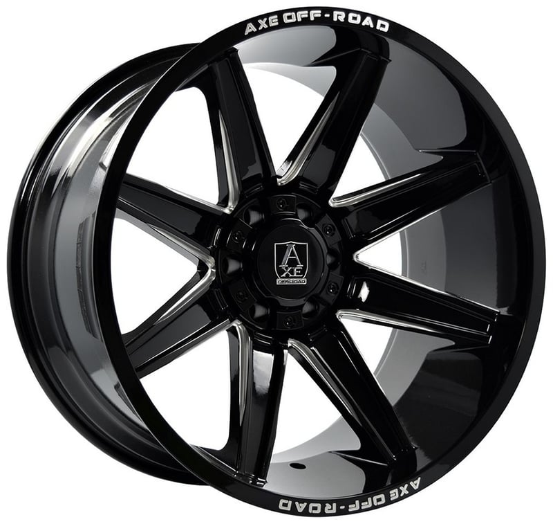 20x10 axe offroad artemis gloss black milled 8x180 -19mm