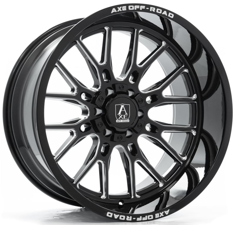 22x10 axe offroad atlas gloss black milled 8x170 -19mm